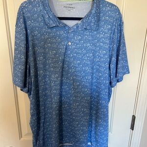 J. Crew Performance Men's Blue Polo Golf Shirt